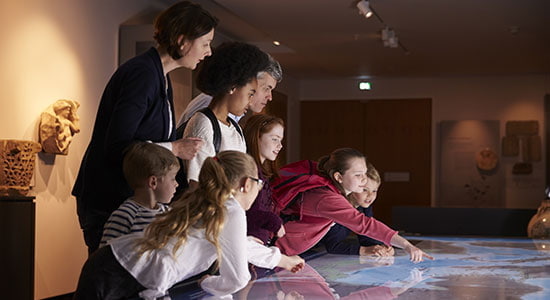 A family visiting a museum